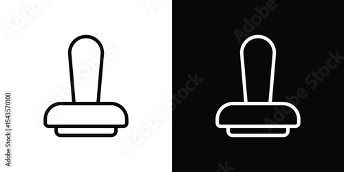 Stamp icon filled flat sign concept for web design.