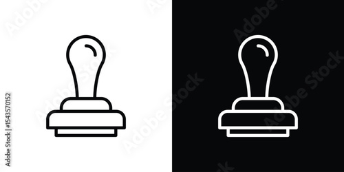 Stamp icon filled flat sign concept for web design.