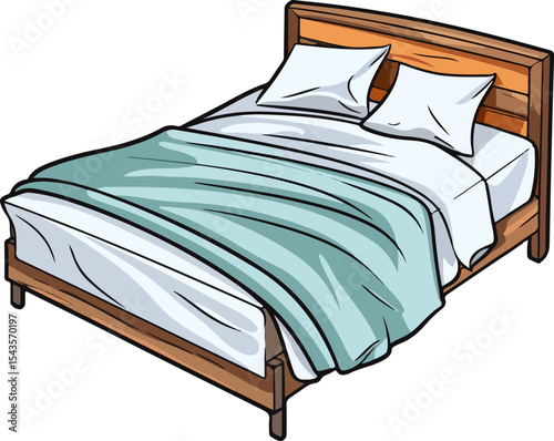 Cozy Bed: a charming image featuring a meticulously made bed, offering a soothing and inviting aesthetic.