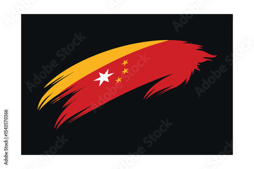 Brushstroke Flag Papua New Guinea
