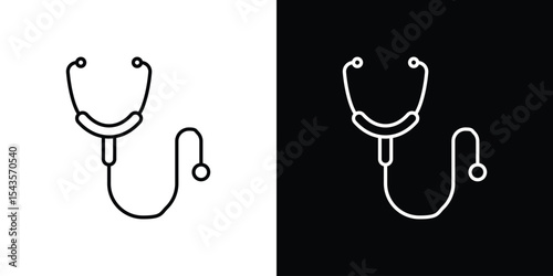 Stethoscope icon filled flat sign concept for web design.