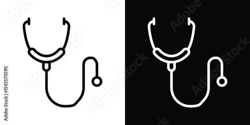 Stethoscope icon filled flat sign concept for web design.