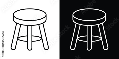 Stool icon filled flat sign concept for web design.