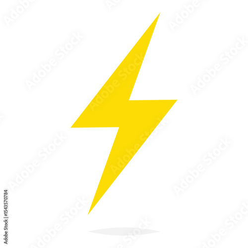 Lightning bolt icon vector illustration. Simple electric power flash sign. Weather forecast symbol isolated on white.