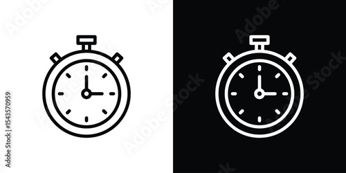 Stopwatch icon filled flat sign concept for web design.
