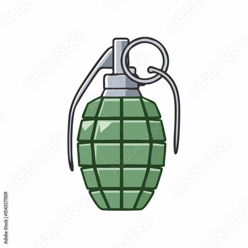 Vector illustration of a cartoon hand grenade isolated on a white background