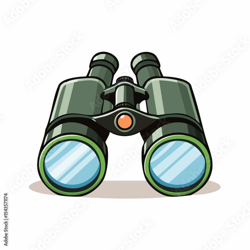 Vector illustration of a pair of binoculars in a flat and modern design style
