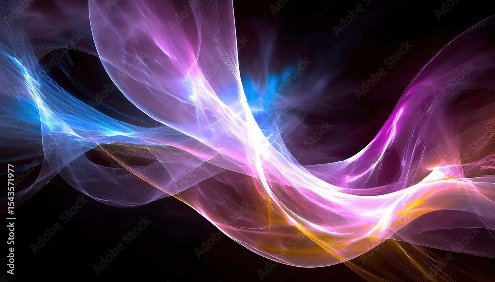 Fototapeta premium vibrant multicolor energy wave with glowing light streaks on dark background for digital art, web design, print media, wallpaper, or branding element