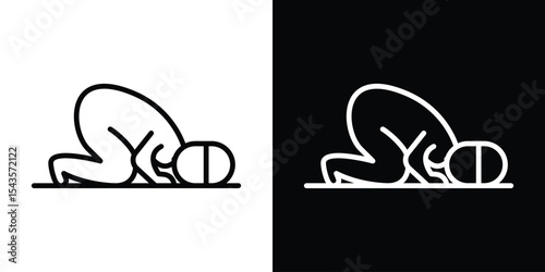 Sujud icon filled flat sign concept for web design.