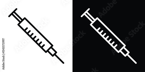 Syringe icon filled flat sign concept for web design.
