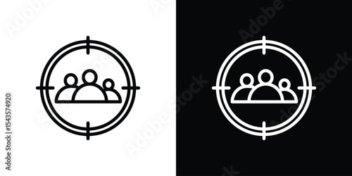 Target market icon filled flat sign concept for web design.