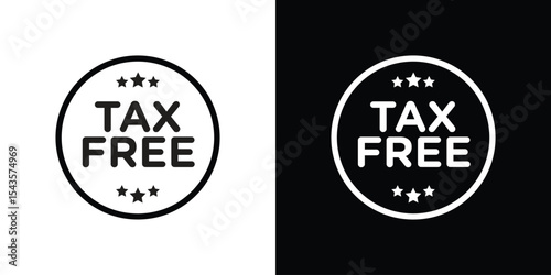Tax free icon filled flat sign concept for web design.