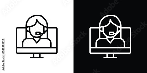 Tech support icon filled flat sign concept for web design.