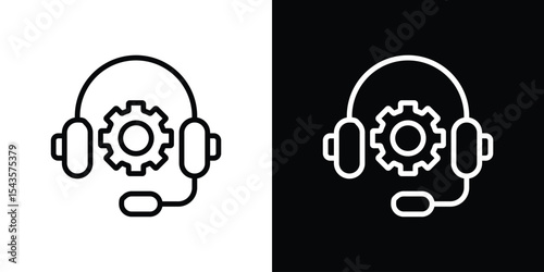 Technical support icon filled flat sign concept for web design.