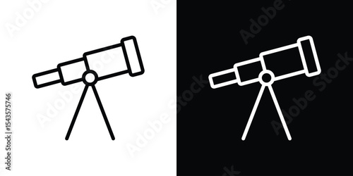 Telescope icon filled flat sign concept for web design.