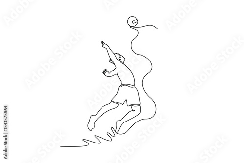 Holiday at the beach concept. Single line draw design. Vector graphic illustration