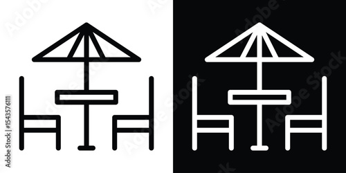 Terrace cafe icon filled flat sign concept for web design.