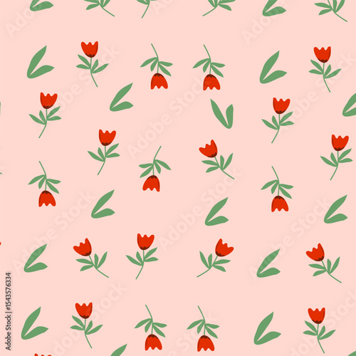 Tulipany – wzór bezszwowy z kwiatami wiosennymi