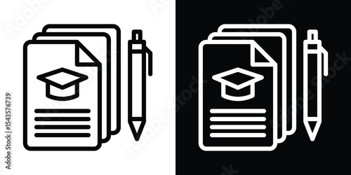 Thesis icon filled flat sign concept for web design.