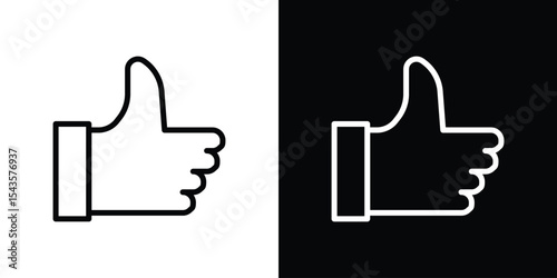 Thumb icon filled flat sign concept for web design.