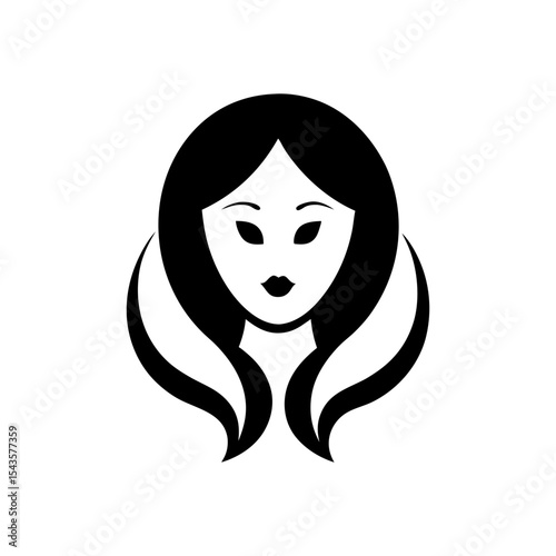 Elegant woman face with flower icon logo for beauty skincare and salon branding