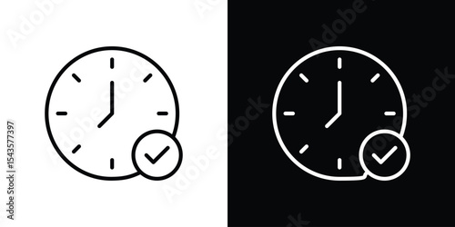 Time check icon filled flat sign concept for web design.