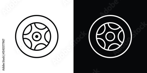 Tire icon filled flat sign concept for web design.