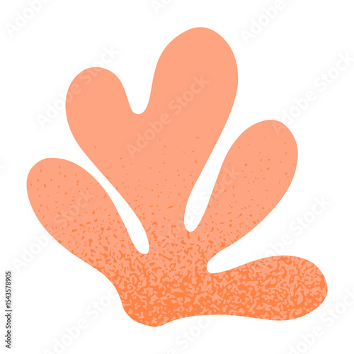 Coral ocean reef illustration.Underwater organic shape.Hand drawn graphic element in naive simple style for banners,smm,branding,packaging,covers,prints.Retro summer tropical symbol