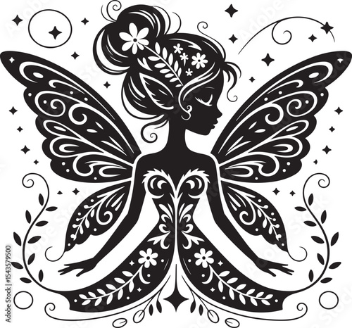 afro fairy, fairy silhouette, black fairy, natural hair fairy, afro hair, magic fairy, enchanted fairy, fantasy silhouette, whimsical fairy, fairy wings, dark skin fairy, cultural fairy, magical girl,