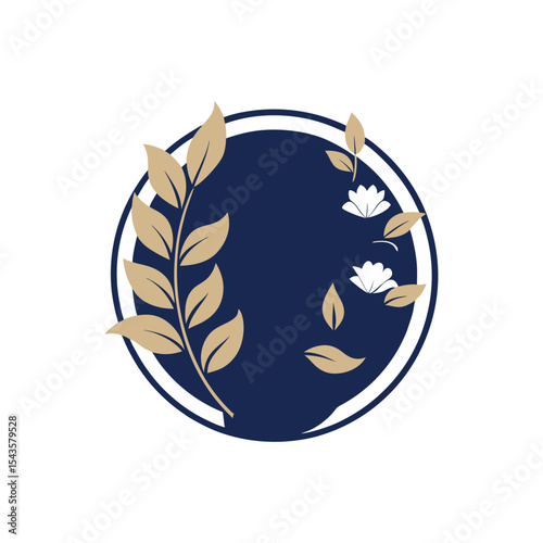 Elegant silhouette of a florist logo with flower