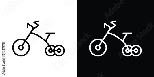 Tricycle icon filled flat sign concept for web design.