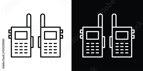 Two way radio icon filled flat sign concept for web design.