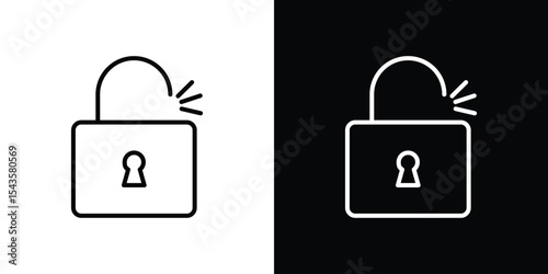 Unlock icon collection. line stroke icon. EPS 10