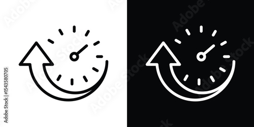 Uptime and downtime icon filled flat sign concept for web design.