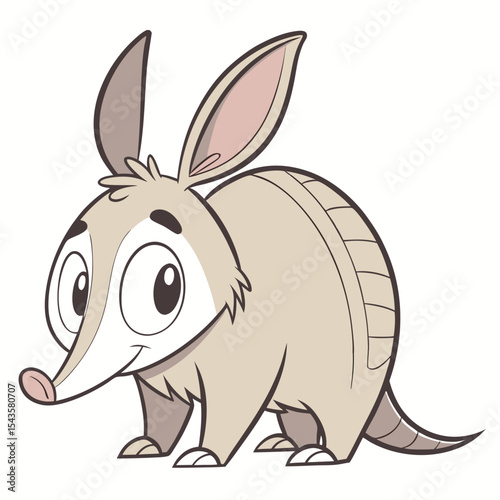 Cute cartoon armadillo character illustration for kids children education design