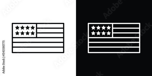 USA flag icon filled flat sign concept for web design.