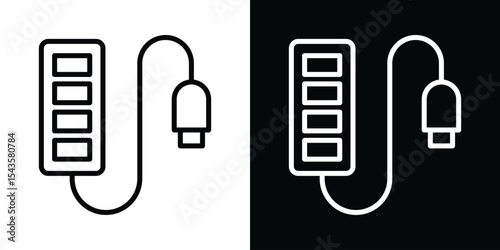 USB hub icon filled flat sign concept for web design.