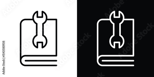 User guide book icon filled flat sign concept for web design.