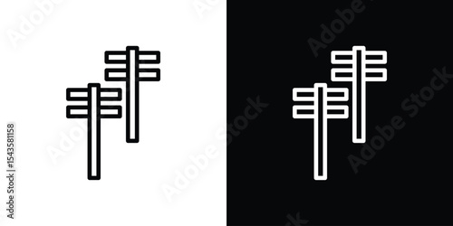 Utility pole icon filled flat sign concept for web design.