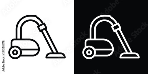 Vacuum cleaner icon filled flat sign concept for web design.