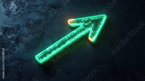 Neon teal arrow graphic design element
