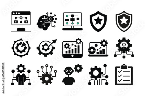 A vector icon set illustrating diverse business people symbols for web, computer, and network design