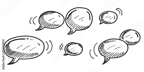hand drawn doodle speech bubbles