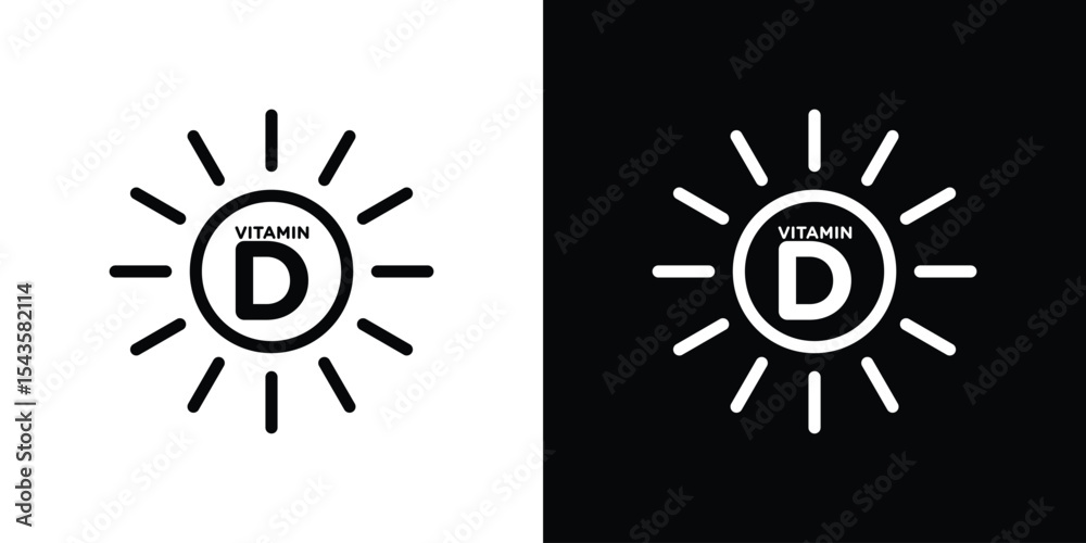 Fototapeta premium Vitamin d icon filled flat sign concept for web design.