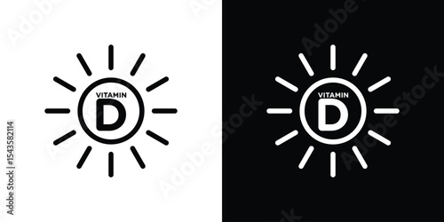 Vitamin d icon filled flat sign concept for web design.