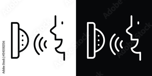 Voice control icon filled flat sign concept for web design.
