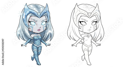 Chibi Emma Frost Kid: Sparkling Diamond Form Superheroine