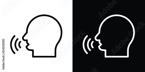 Voice control icon filled flat sign concept for web design.