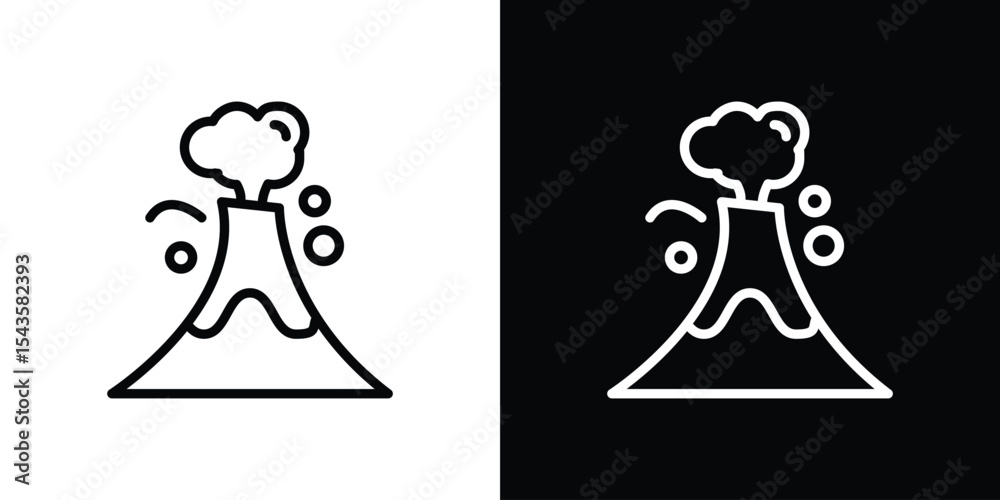 Obraz premium Volcano icon filled flat sign concept for web design.