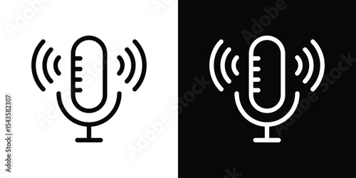 Voice recording icon filled flat sign concept for web design.